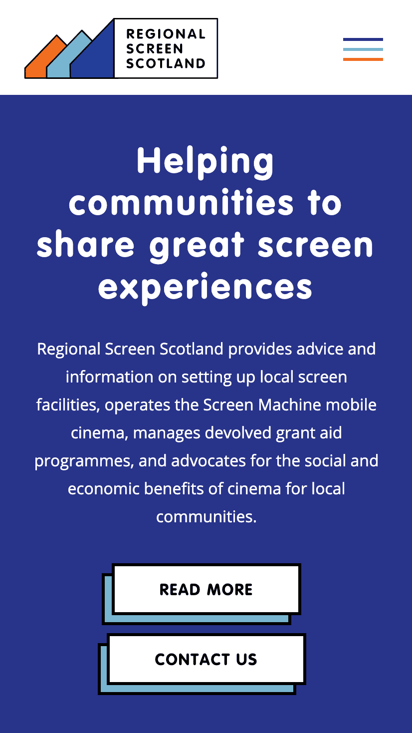 Gif of Regional Screen Scotland working on mobile - web and graphic Design Edinburgh